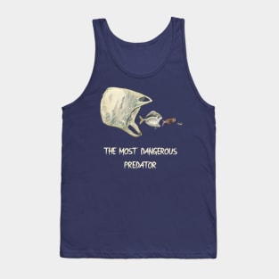 Eco friendly design - Fish plastic bag illustration - Stop ocean pollution Tank Top